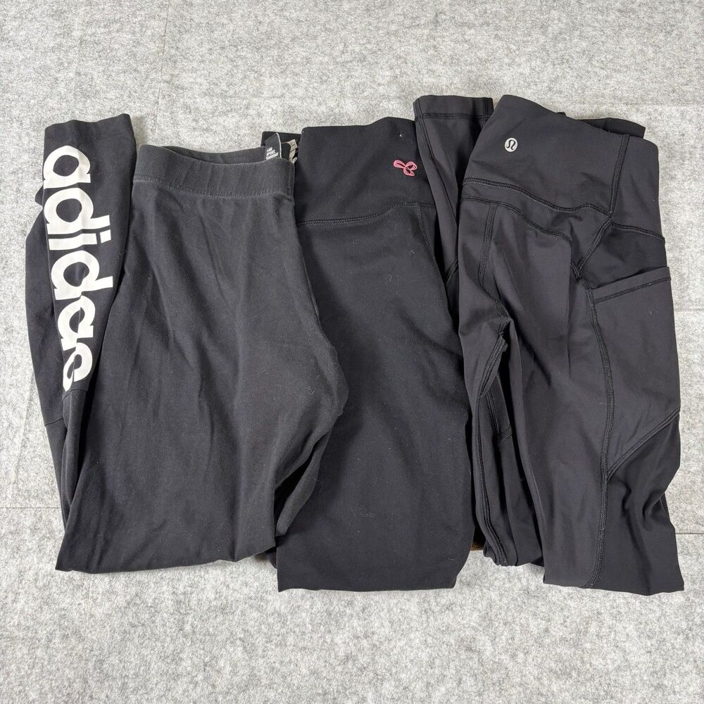 TNA Lululemon Adidas Womens S Yoga Pants Leggings Athleisure Black Set Lot Of 3
